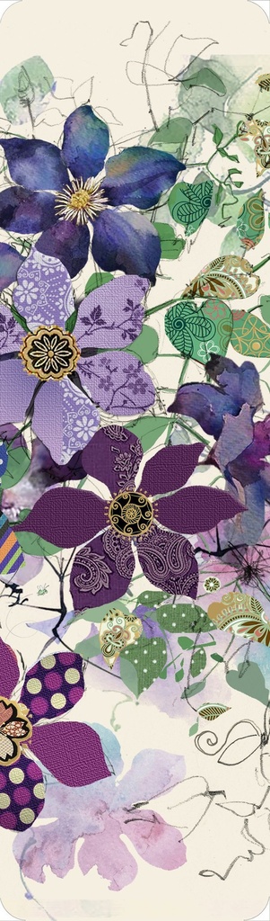 MARQUE PAGES CLEMATITE VIOLETTE