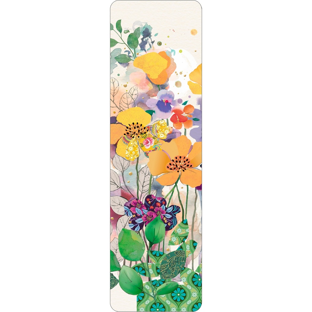 MARQUE PAGES B059 - BUG ART FLEUR ORANGE ET VIOLETTE