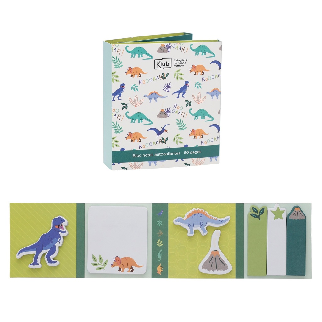 BLOC STICKY NOTE LES PETITS KIUB DINO