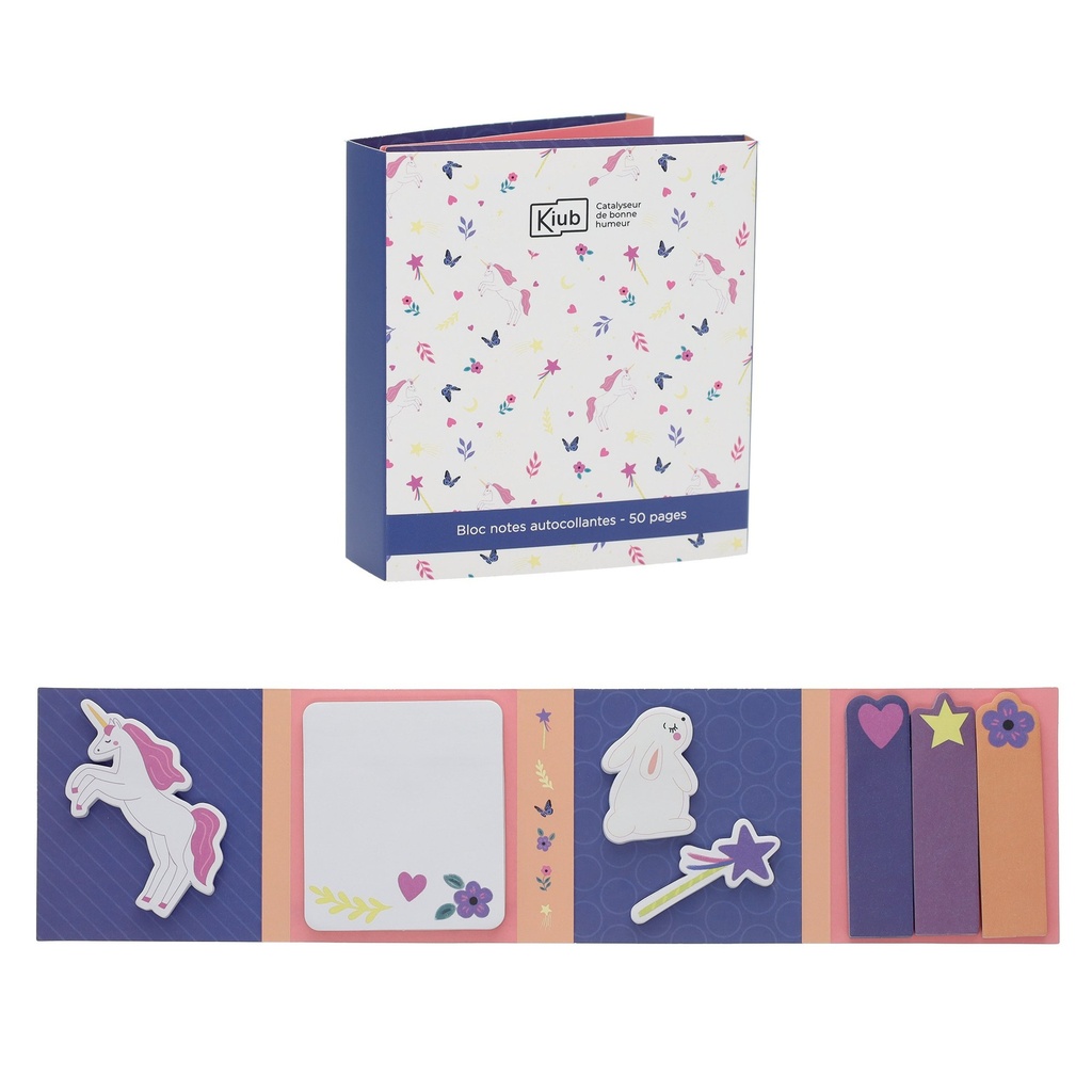 BLOC STICKY NOTE LES PETITS KIUB LICORNE