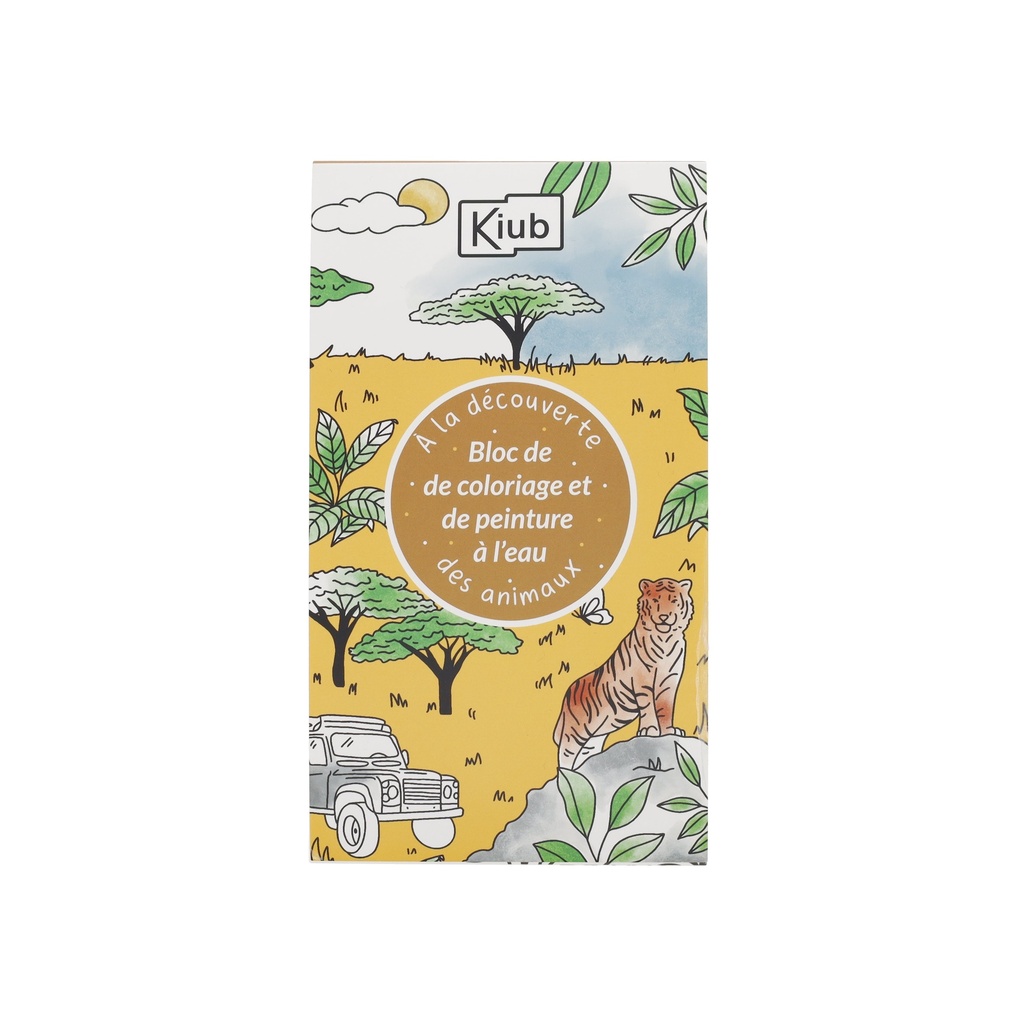 BLOC COLORIAGE PEINTURE A L'EAU ANIMAUX