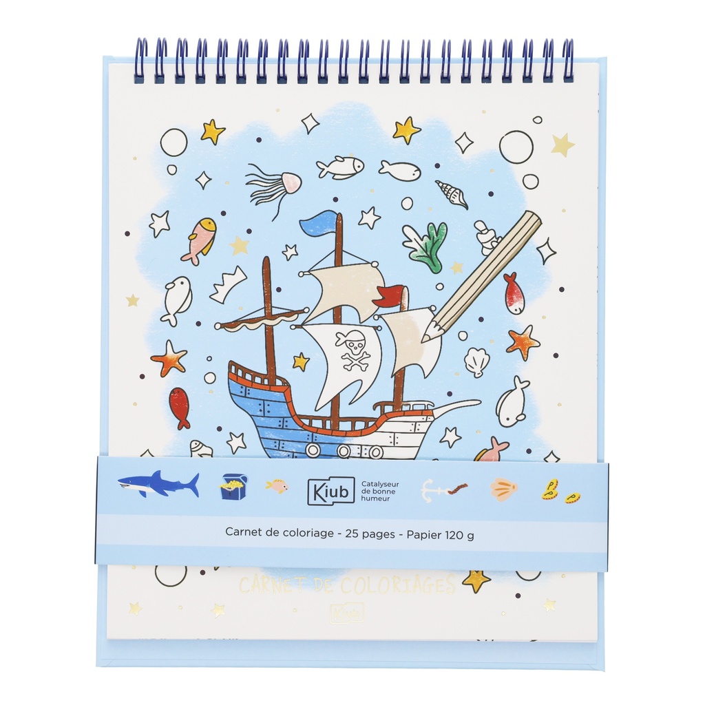 CARNET DE COLORIAGE 25 P LES PETITS KIUB PIRATE