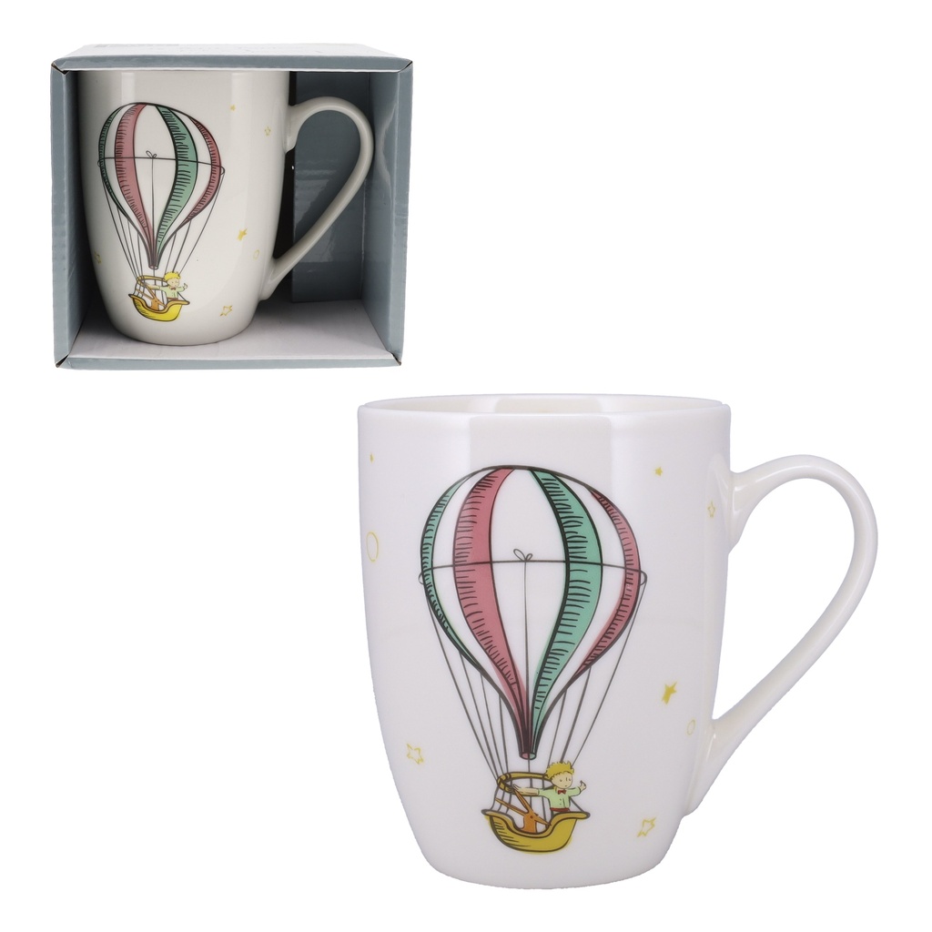MUG ARRONDI 340 ML + BOITE OUVERTE LE PETIT PRINCE MONTGOLFIERE