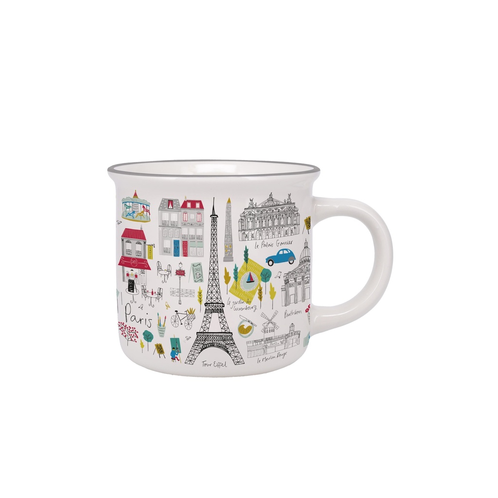 MUG TIMBALE 355 ML + BOITE OUVERTE LE TOUT PARIS BLANC