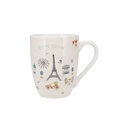 MUG ARRONDI 340 ML + BOITE OUVERTE PARIS JE T ADORE BONJOUR