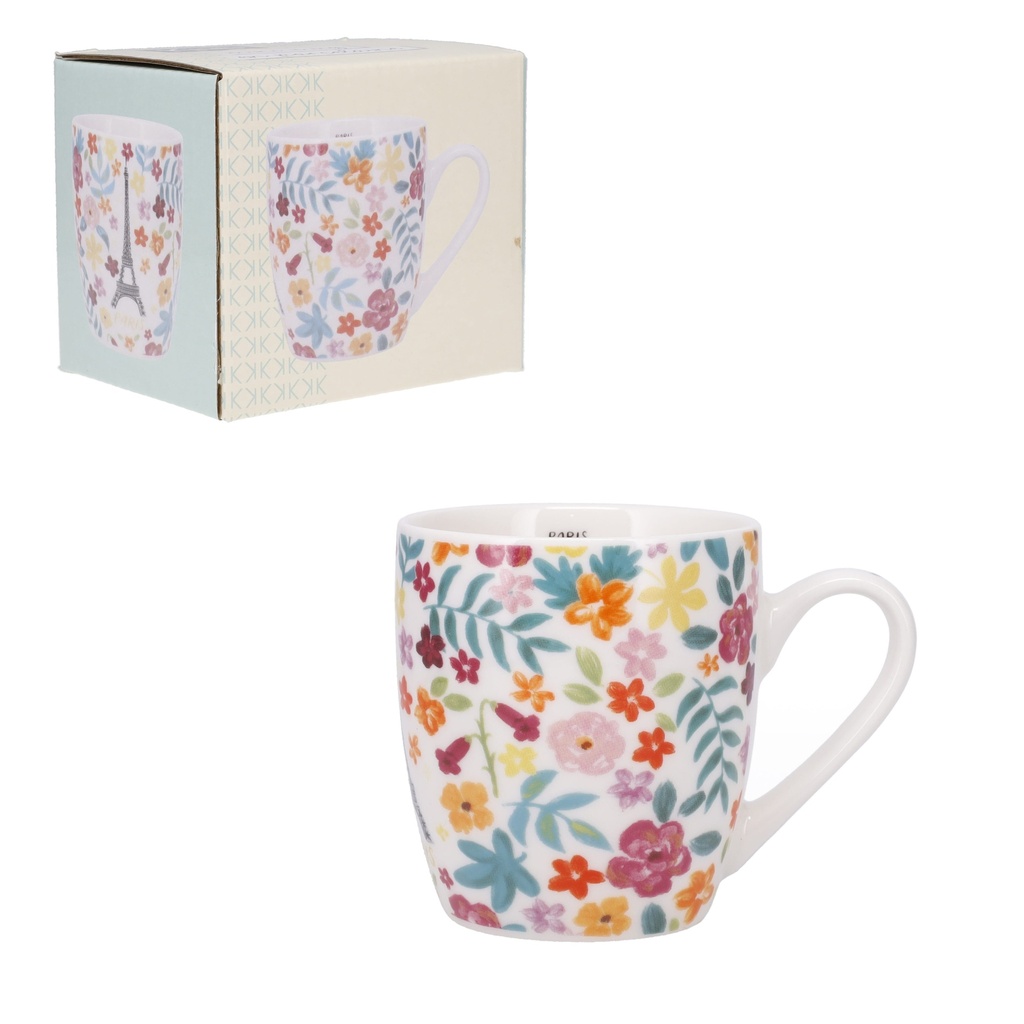 MUG ARRONDI EXPRESSO + BOITE PARIS JE T ADORE FLEURS