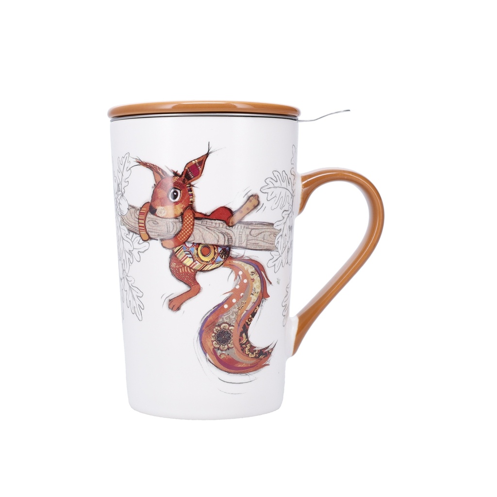 MUG TISANIERE XL CONIQUE MAT 435 ML KOOK ECUREUIL