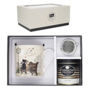 COFFRET MUG XL 425 ML + BOULE + THE VRAC 30 GR BUG ART COUPLE DE CHATS BA