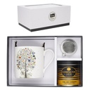 COFFRET MUG XL 425 ML + BOULE + THE VRAC 30 GR PORTFOLIO ARBRE PAPILLONS