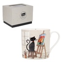 MUG XL DROIT 425 ML PORCELAINE + BOITE CADEAU BUG ART CHAT PEINTRE