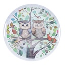 PLATEAU ROND 38 CM MELAMINE PORTFOLIO COUPLE DE CHOUETTES