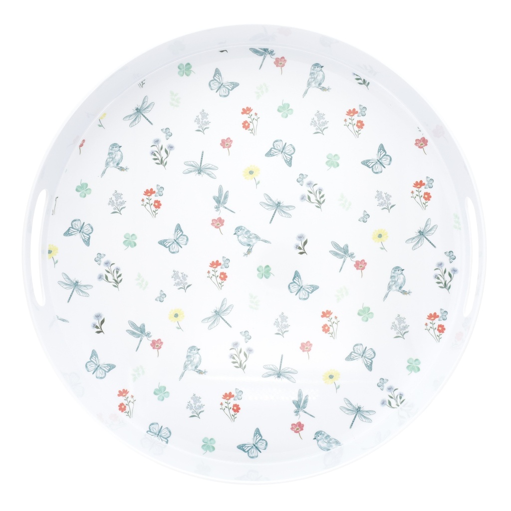 PLATEAU ROND 38 CM MELAMINE JARDIN DES MERVEILLES