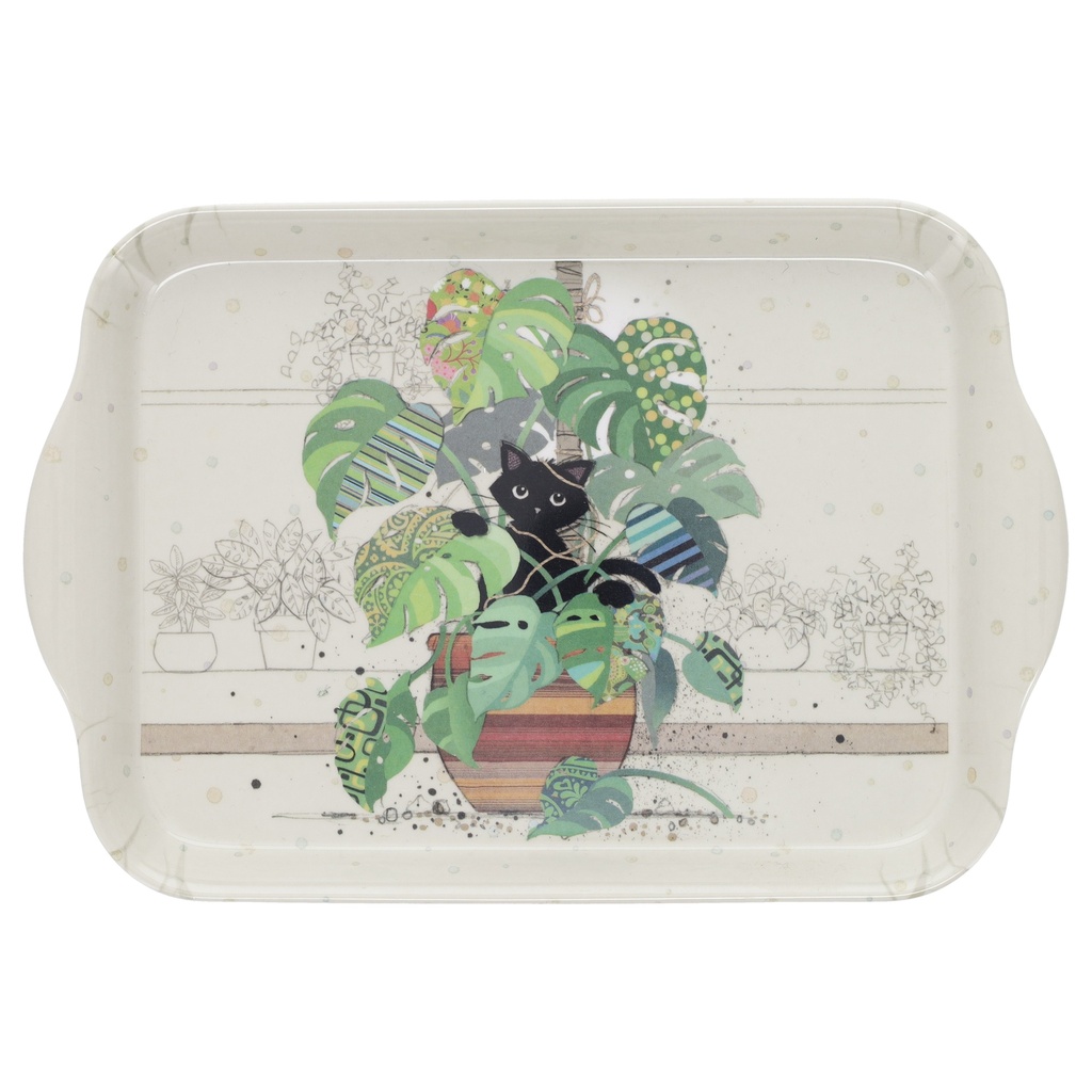 PLATEAU MELAMINE PM BUG ART CHATON MONSTERA