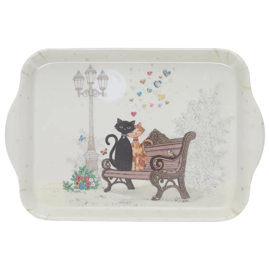 PLATEAU MELAMINE PM BUG ART COUPLE DE CHATS