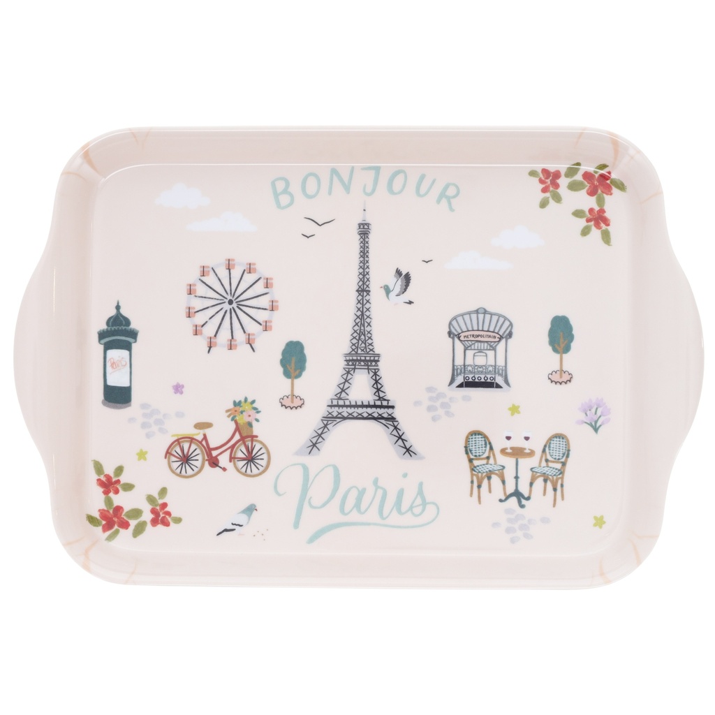 PLATEAU MELAMINE PM PARIS JE T ADORE BONJOUR