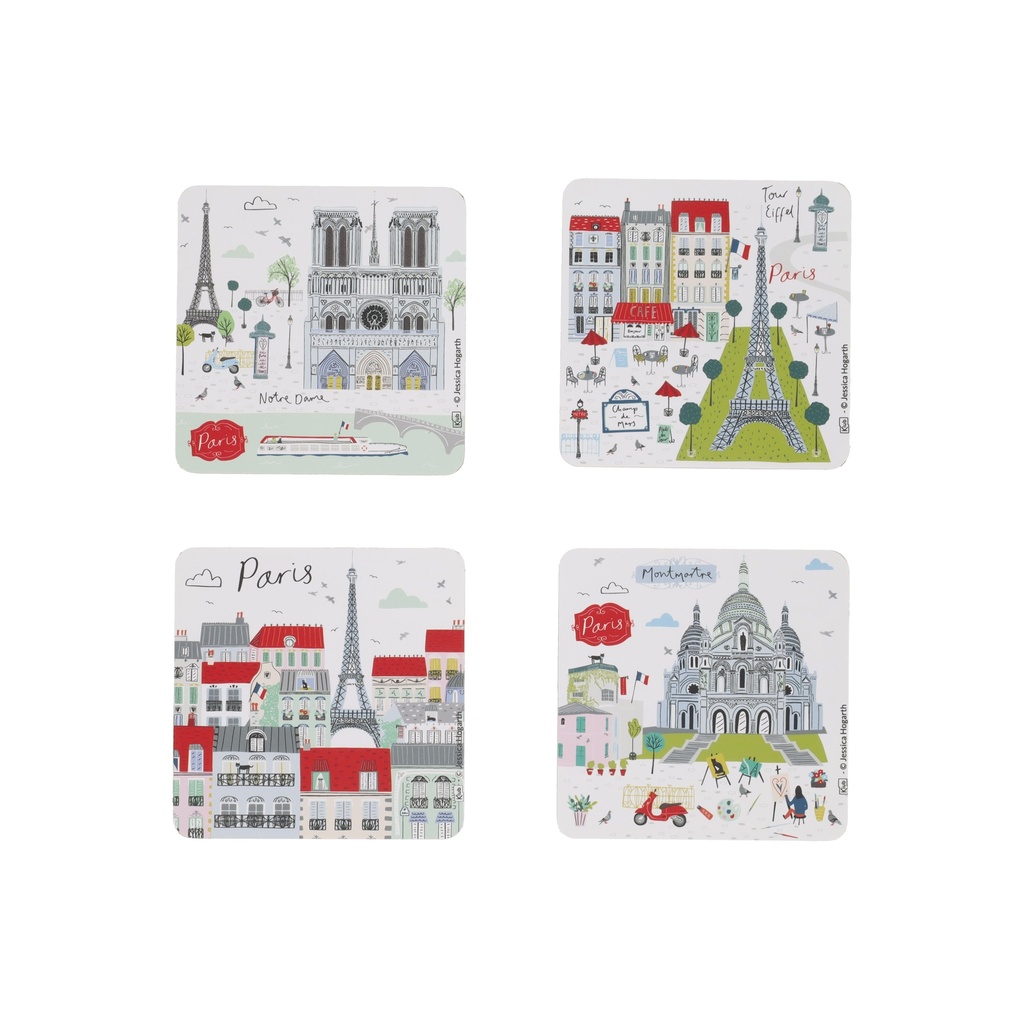 4X SOUS VERRE EN BOITE CADEAU LE TOUT PARIS ASSORTIS BLANC