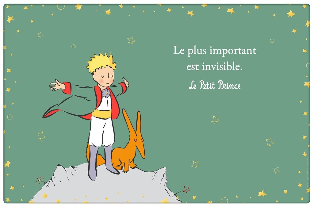 SET DE TABLE LE PETIT PRINCE RENARD VERT