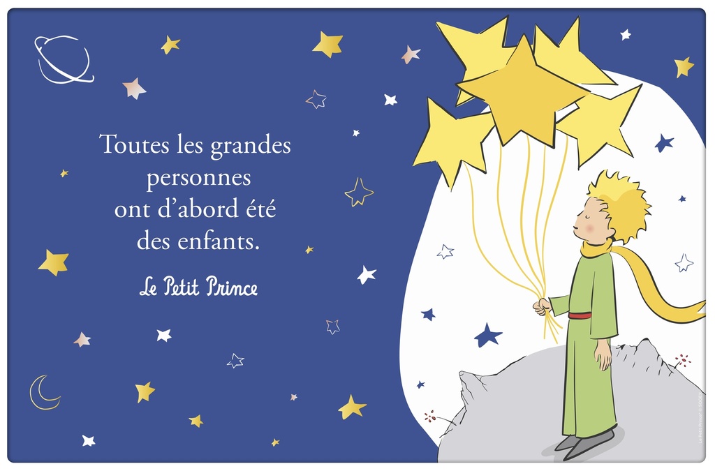 SET DE TABLE LE PETIT PRINCE BLEU ETOILES
