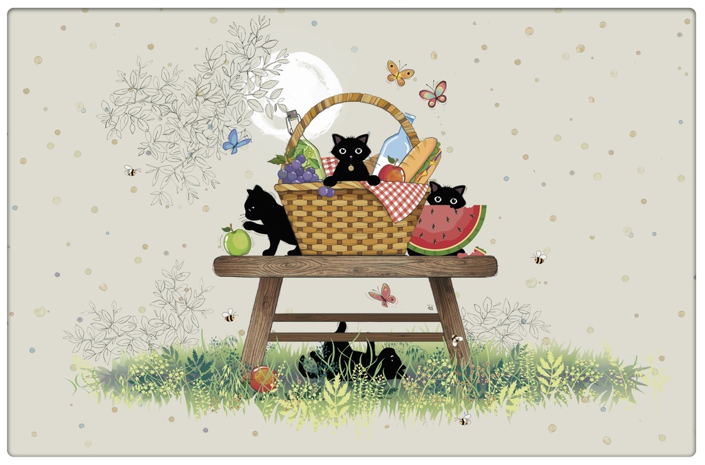 SET DE TABLE BUG ART CHATONS PIC NIC