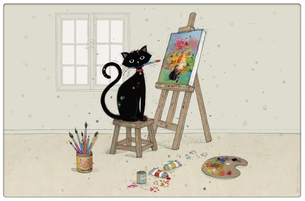 SET DE TABLE BUG ART CHAT PEINTRE