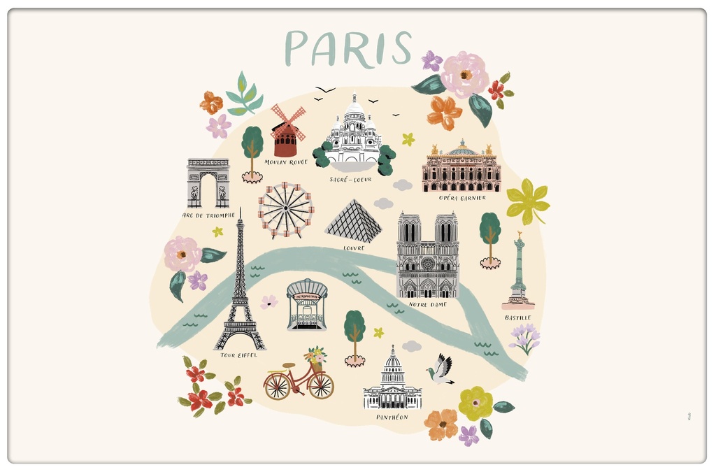 SET DE TABLE PARIS JE T ADORE PLANS