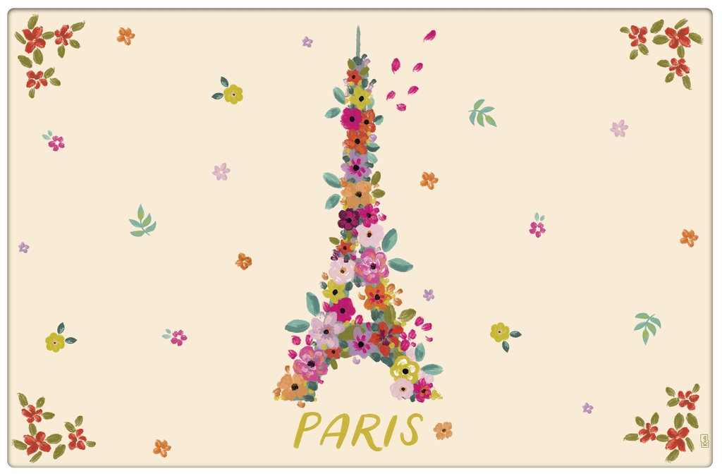 SET DE TABLE PARIS JE T ADORE FLEURS