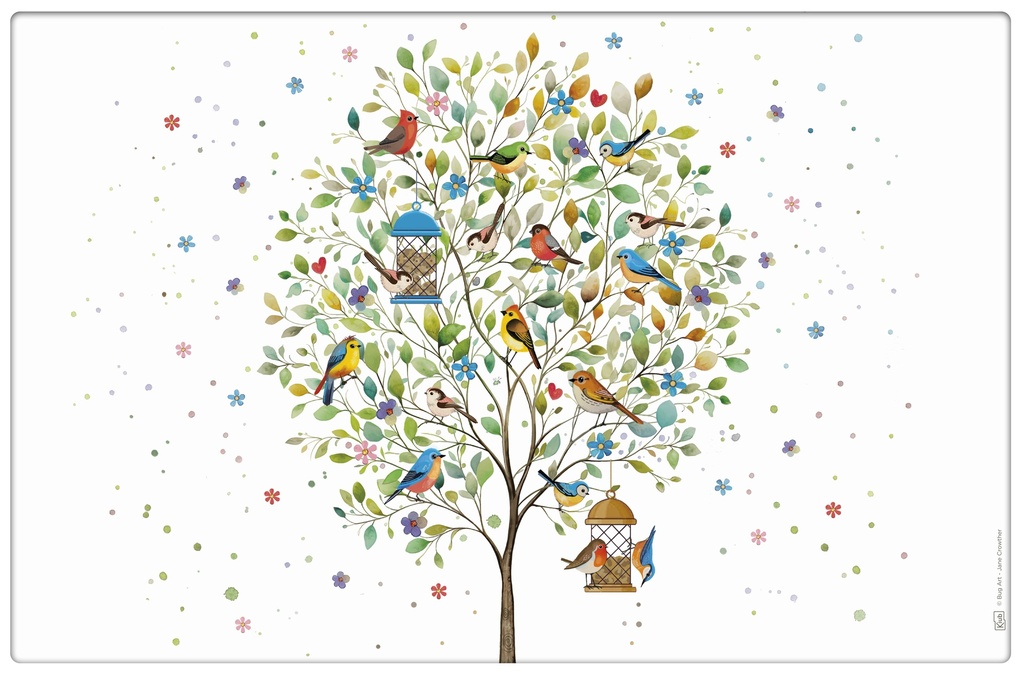 SET DE TABLE PORTFOLIO OISEAUX ARBRE