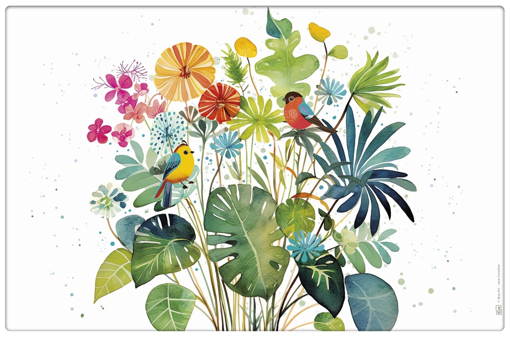 SET DE TABLE PORTFOLIO OISEAUX PLANTE