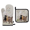 SET DE GANT ET MANIQUE BUG ART COUPLE DE CHATS
