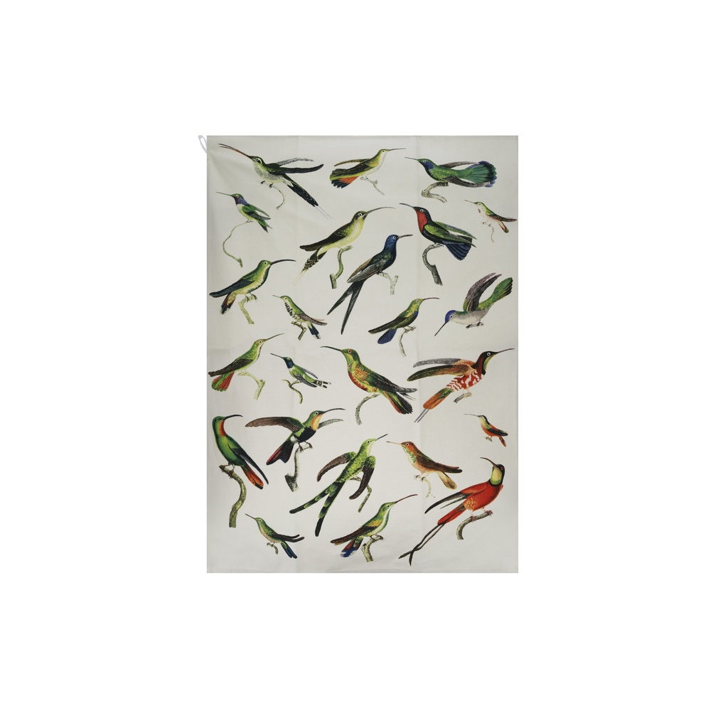 TORCHON ENCYCLOPEDIA OISEAUX VERT
