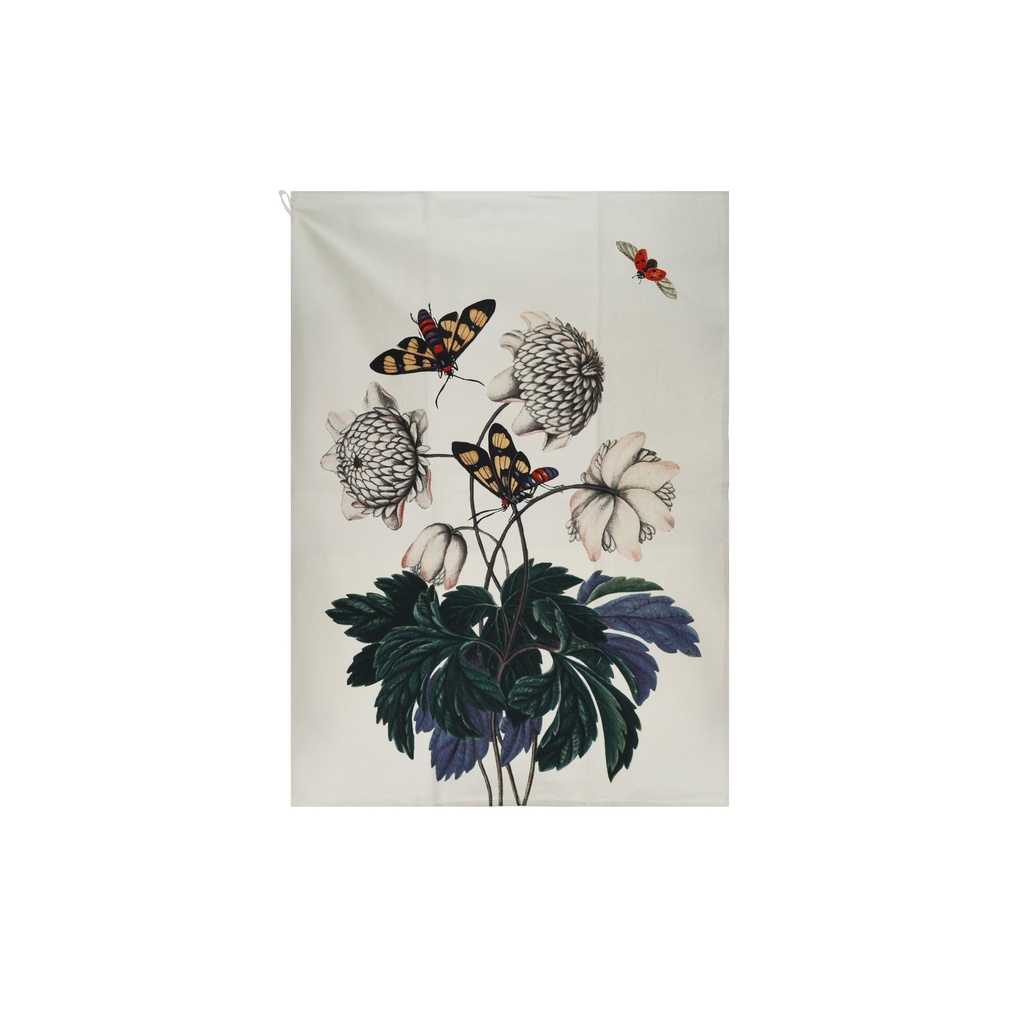 TORCHON ENCYCLOPEDIA FLEURS PAPILLONS VERT