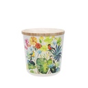 BOITE 570 ML PLASTIQUE RECYCLE ET COUVERCLE BAMBOU PORTFOLIO OISEAUX PLANTE