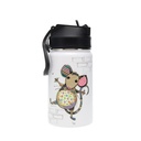 GOURDE AVEC PAILLE 350ML KOOK ENFANTS SOURIS