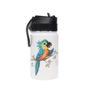 GOURDE AVEC PAILLE 350ML KOOK ENFANTS PERROQUET