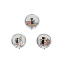 BOITE A PILULES RONDE METAL BUG ART CHATS ASSORTIS