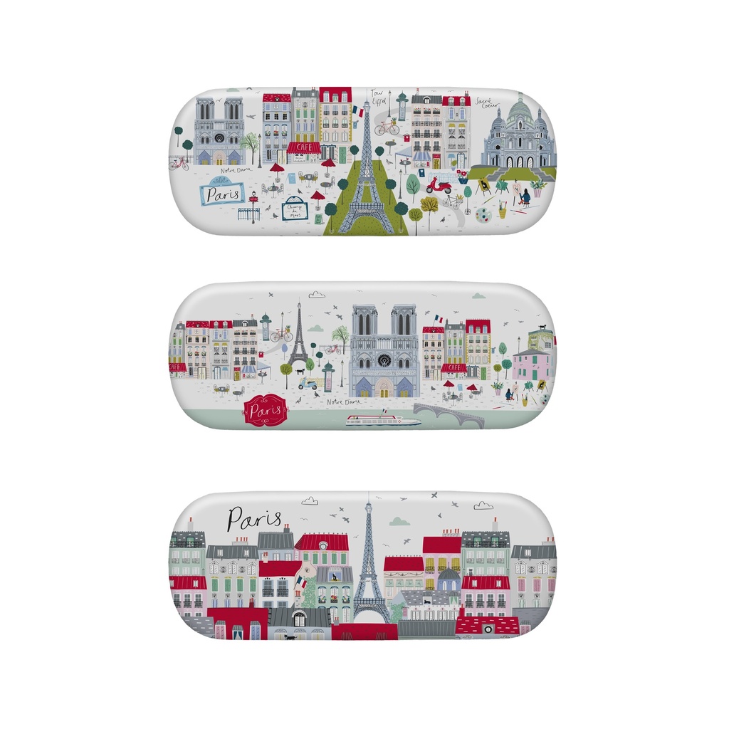 BOITE A LUNETTES RIGIDE CLASSIQUE LE TOUT PARIS BLANC ASSORTIS