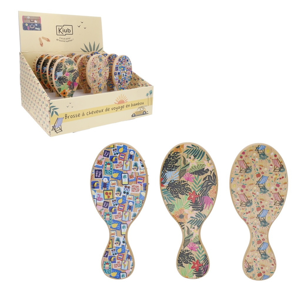 BROSSE EN BAMBOU EN DISPLAY EVASION ASSORTI ALL OVER ET PLACE