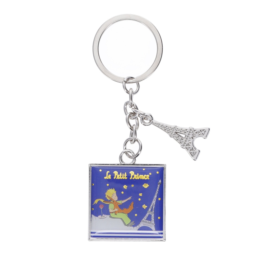 PORTE CLE CHARMS EN METAL LPP A PARIS BLEU MARINIERE