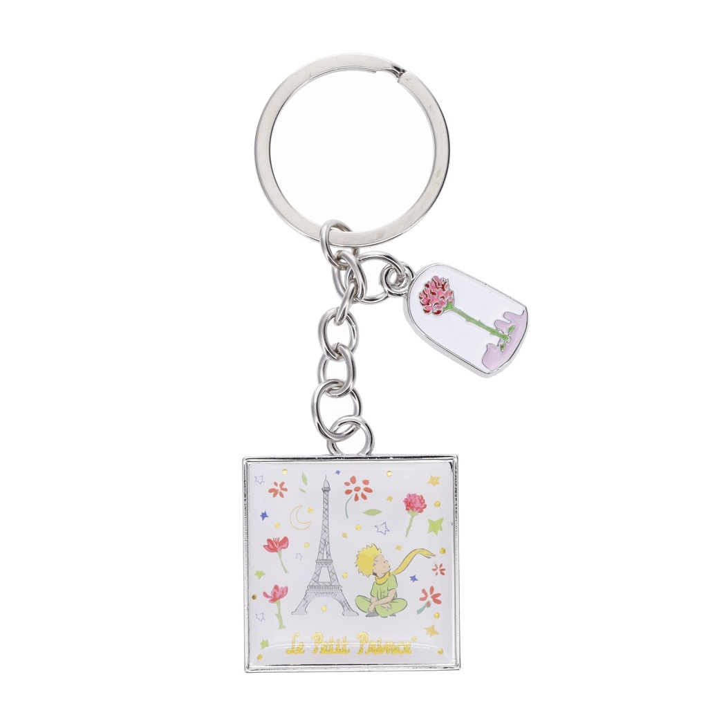 PORTE CLE CHARMS EN METAL LPP A PARIS BLANC LIBERTY