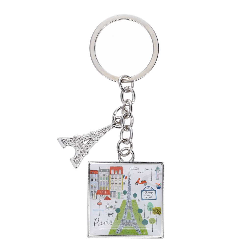 PORTE CLE CHARMS EN METAL LE TOUT PARIS BLANC TOUR EIFFEL