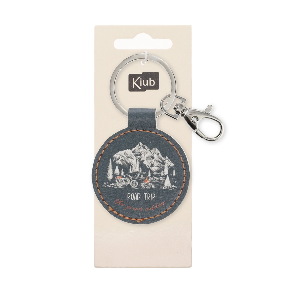 PORTE CLE ROND EN PU ROAD TRIP MOTO