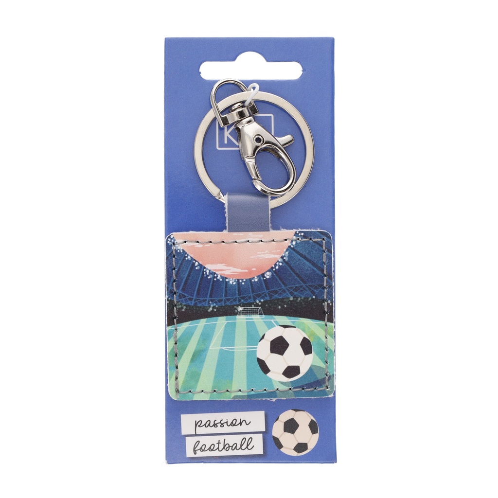 PORTE CLE CARRE EN PU PASSION FOOTBALL