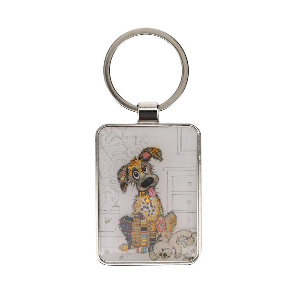 PORTE CLE RECTANGLE KOOK AP CHIEN