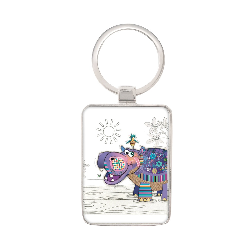 PORTE CLE RECTANGLE KOOK HIPPOPOTAME
