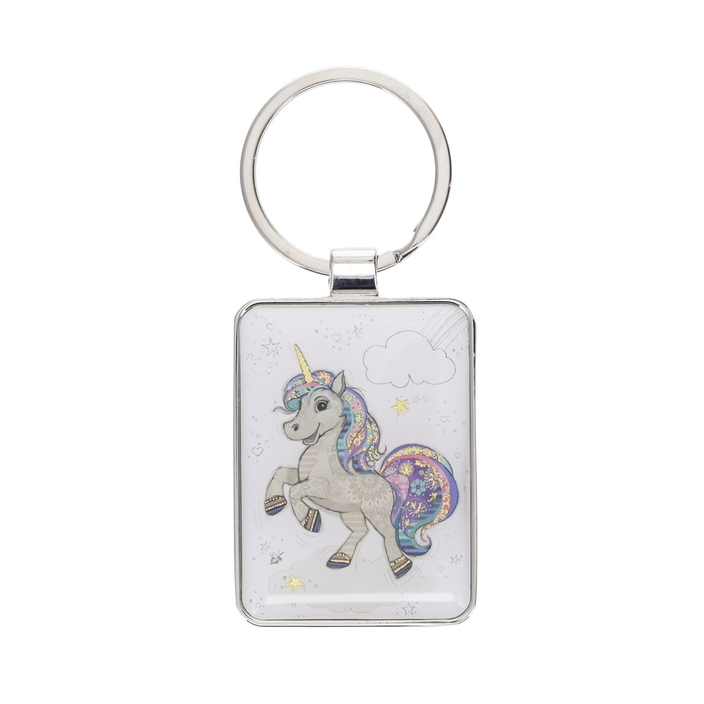 PORTE CLE RECTANGLE KOOK LICORNE