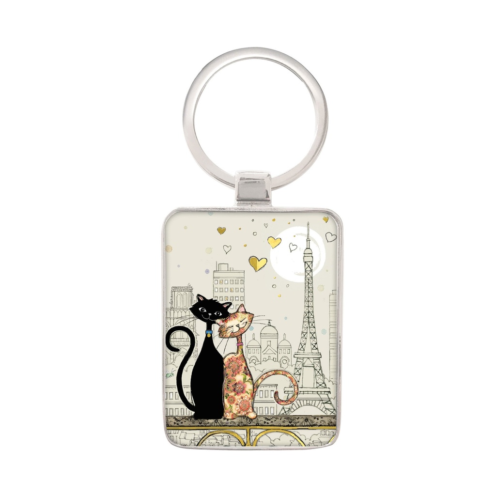 PORTE CLE RECTANGLE BUG ART PARIS AMOUREUX