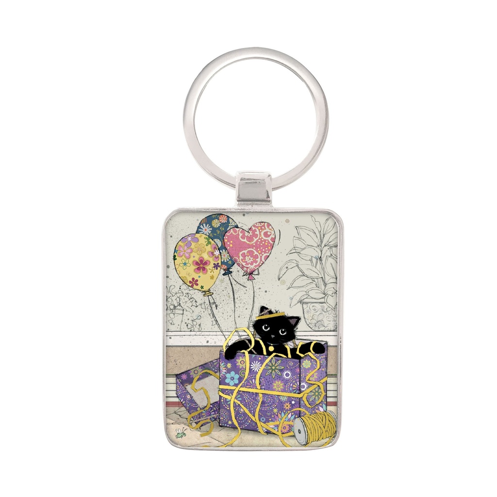 PORTE CLE RECTANGLE BUG ART CHATON CADEAU