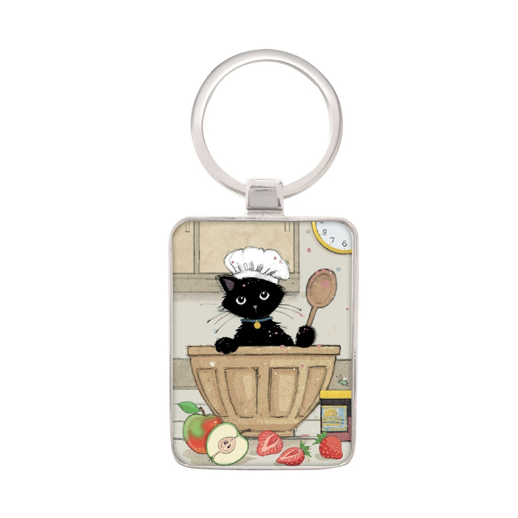 PORTE CLE RECTANGLE BUG ART CHATON PATISSIER
