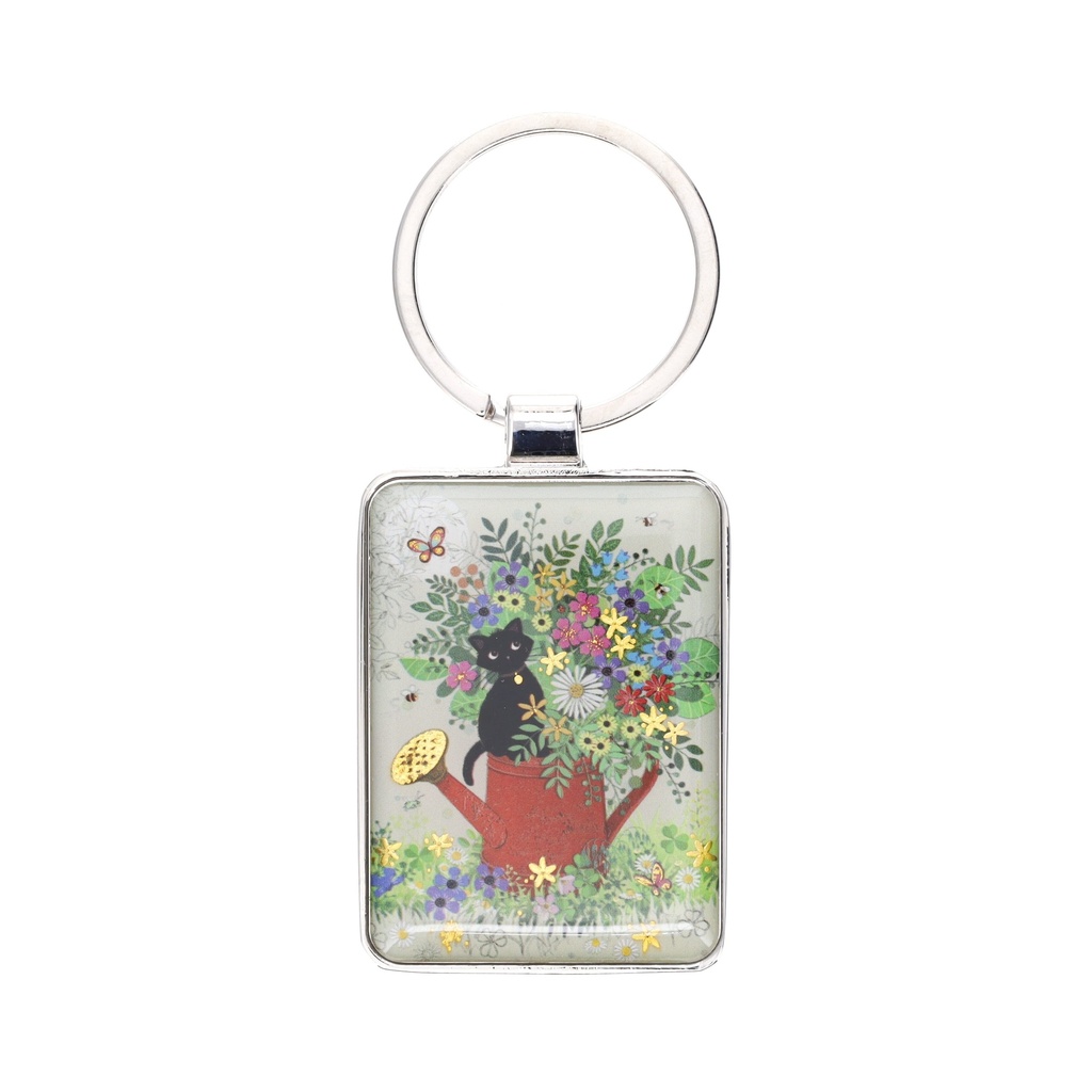 PORTE CLE RECTANGLE BUG ART CHATON ARROSOIR