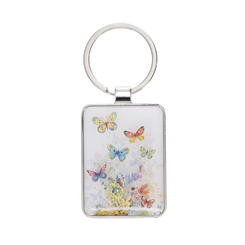 PORTE CLE RECTANGLE PORTFOLIO PAPILLONS